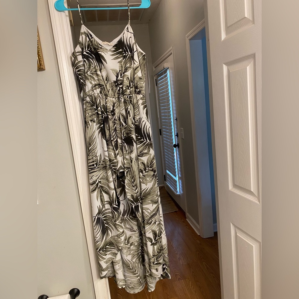 Palm tree print jumpsuit with shorts